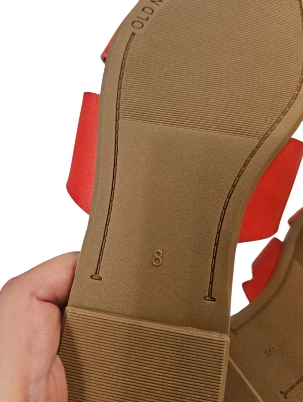 Orange and Beige Old Navy Women's Faux-Leather Slide Sandals - Picture 15 of 15